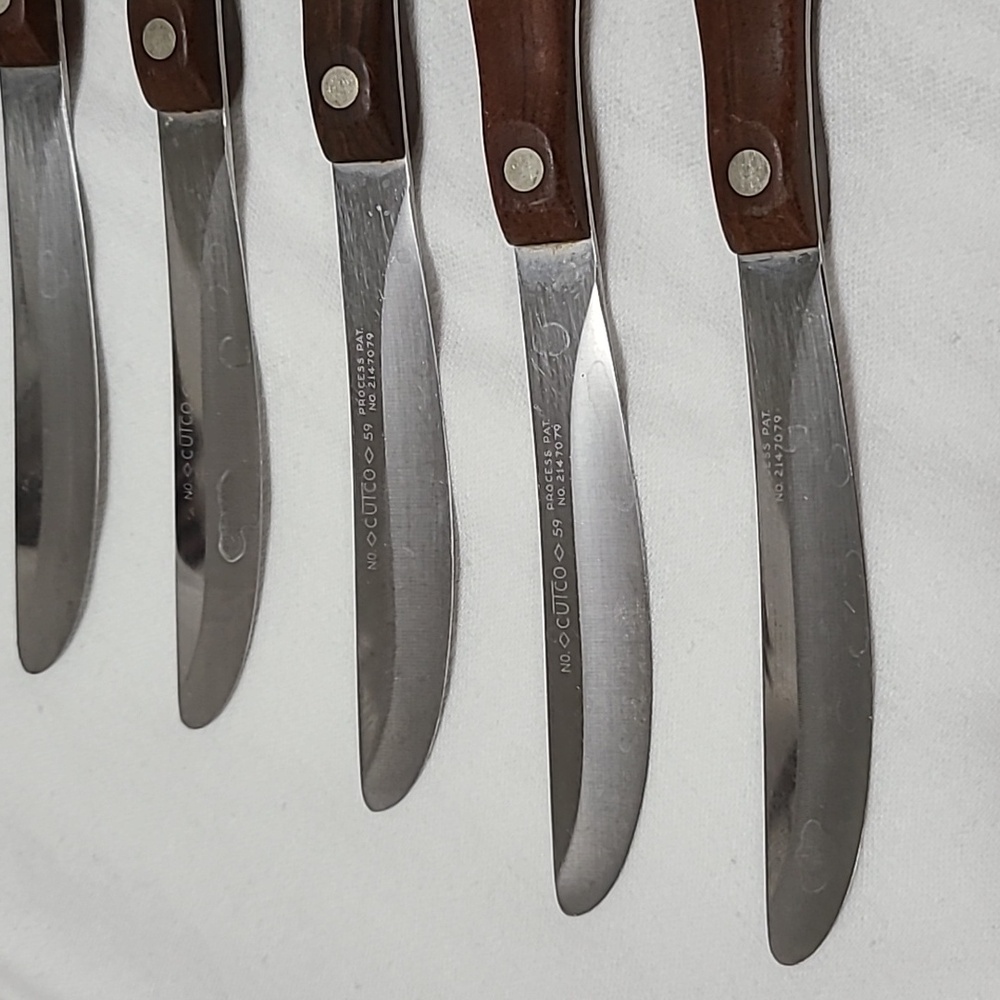 Cutco Vintage #59 Pat. No. 2147079, Set of 7 Smooth Blade Steak/table Knives - Picture 6 of 16